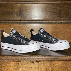 Black Converse Chucks  - Slip on, Platform, No laces